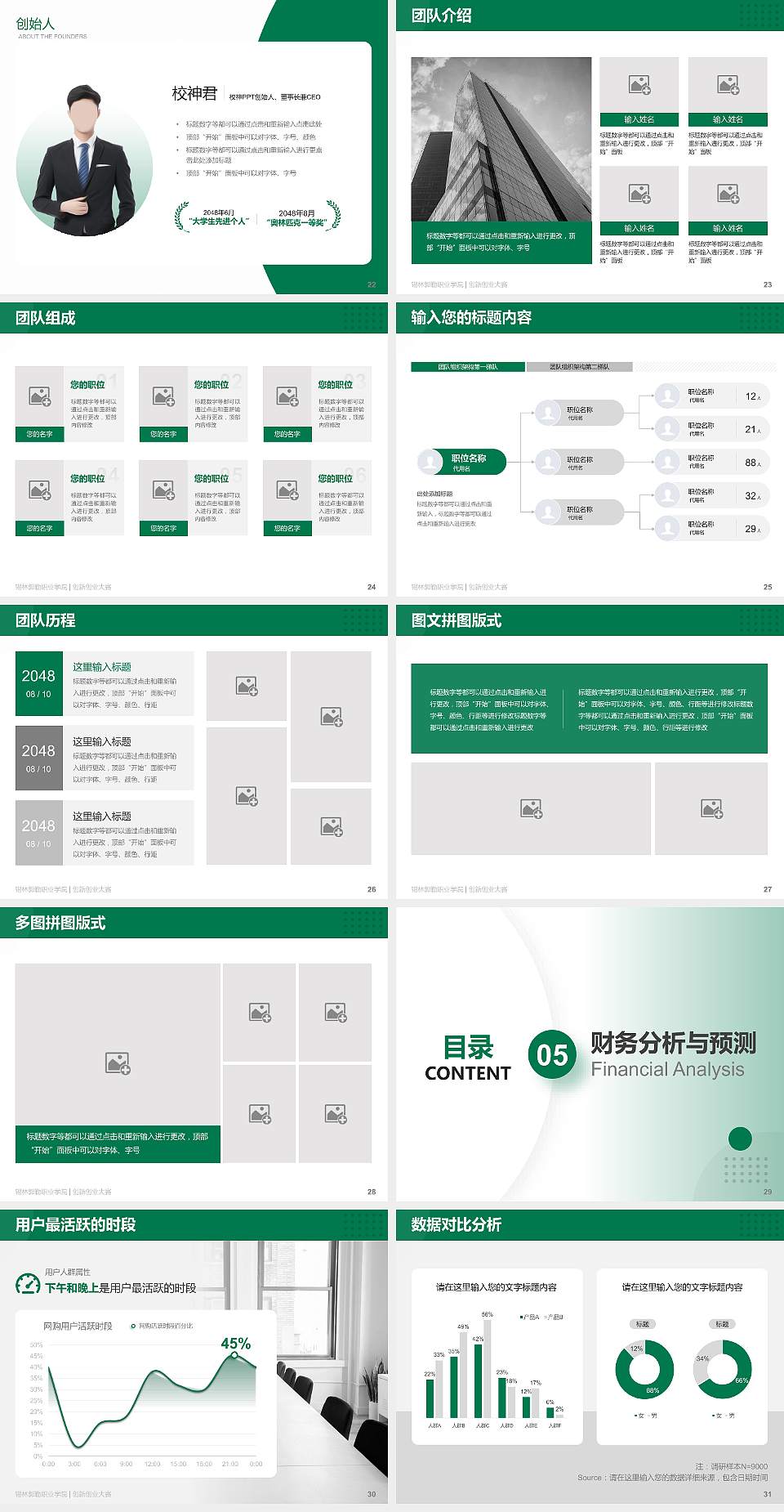锡林郭勒职业学院全国大学生创新创业大赛计划书PPT模板4:3格式幻灯片预览图4