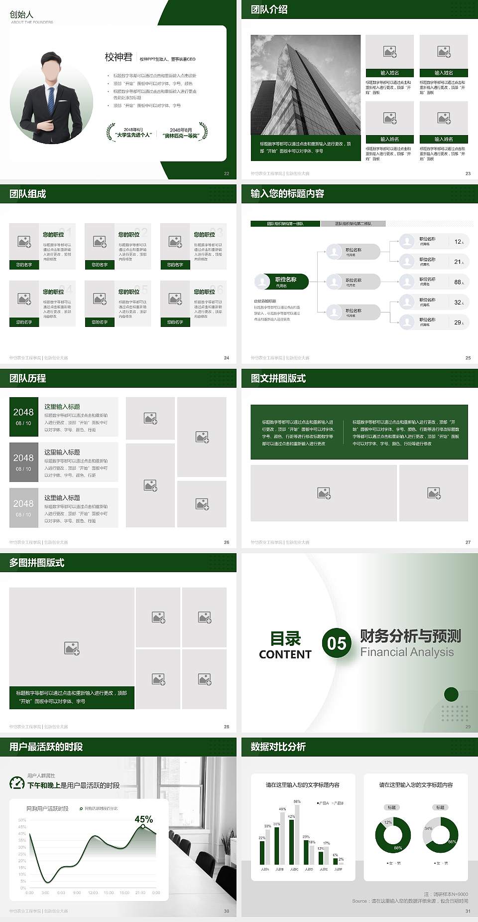 仲恺农业工程学院全国大学生创新创业大赛计划书PPT模板4:3格式幻灯片预览图4