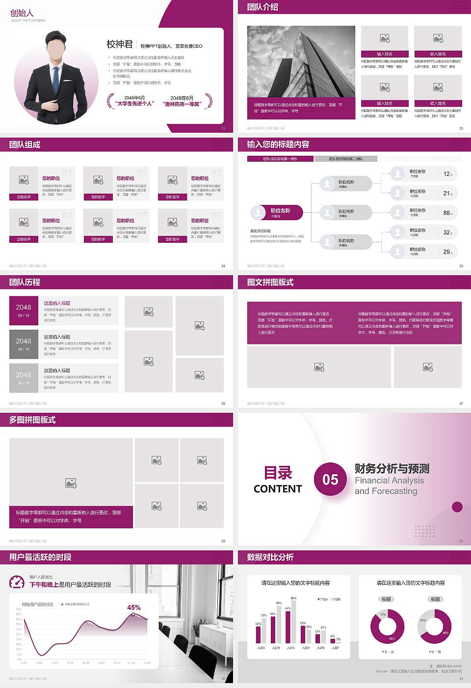 重庆科技大学全国大学生创新创业大赛计划书PPT模板16:9格式幻灯片预览图4