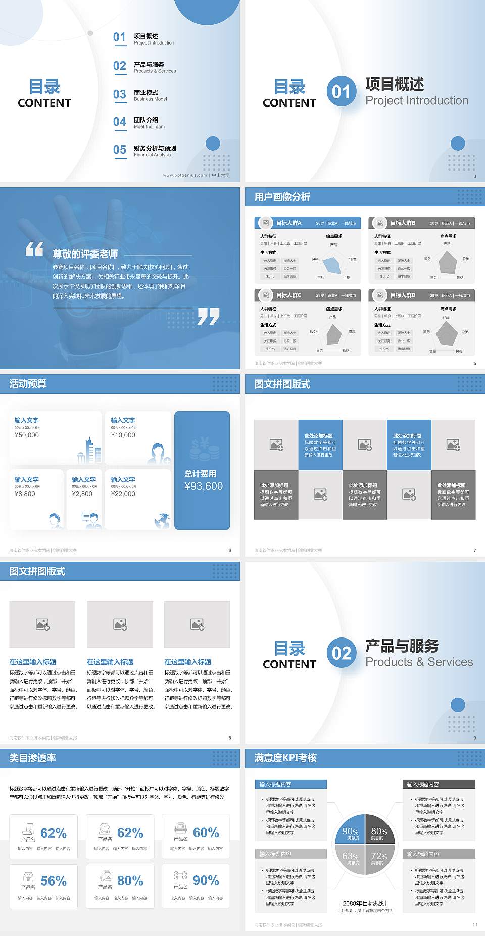 海南软件职业技术学院全国大学生创新创业大赛计划书PPT模板4:3格式幻灯片预览图2