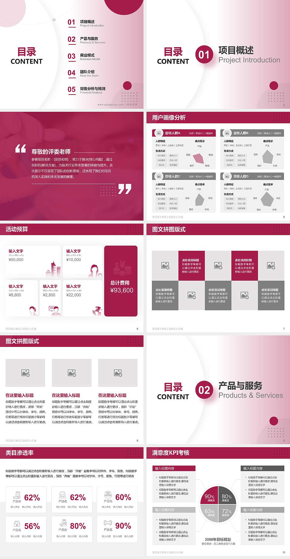 燕京理工学院全国大学生创新创业大赛计划书PPT模板4:3格式幻灯片预览图2