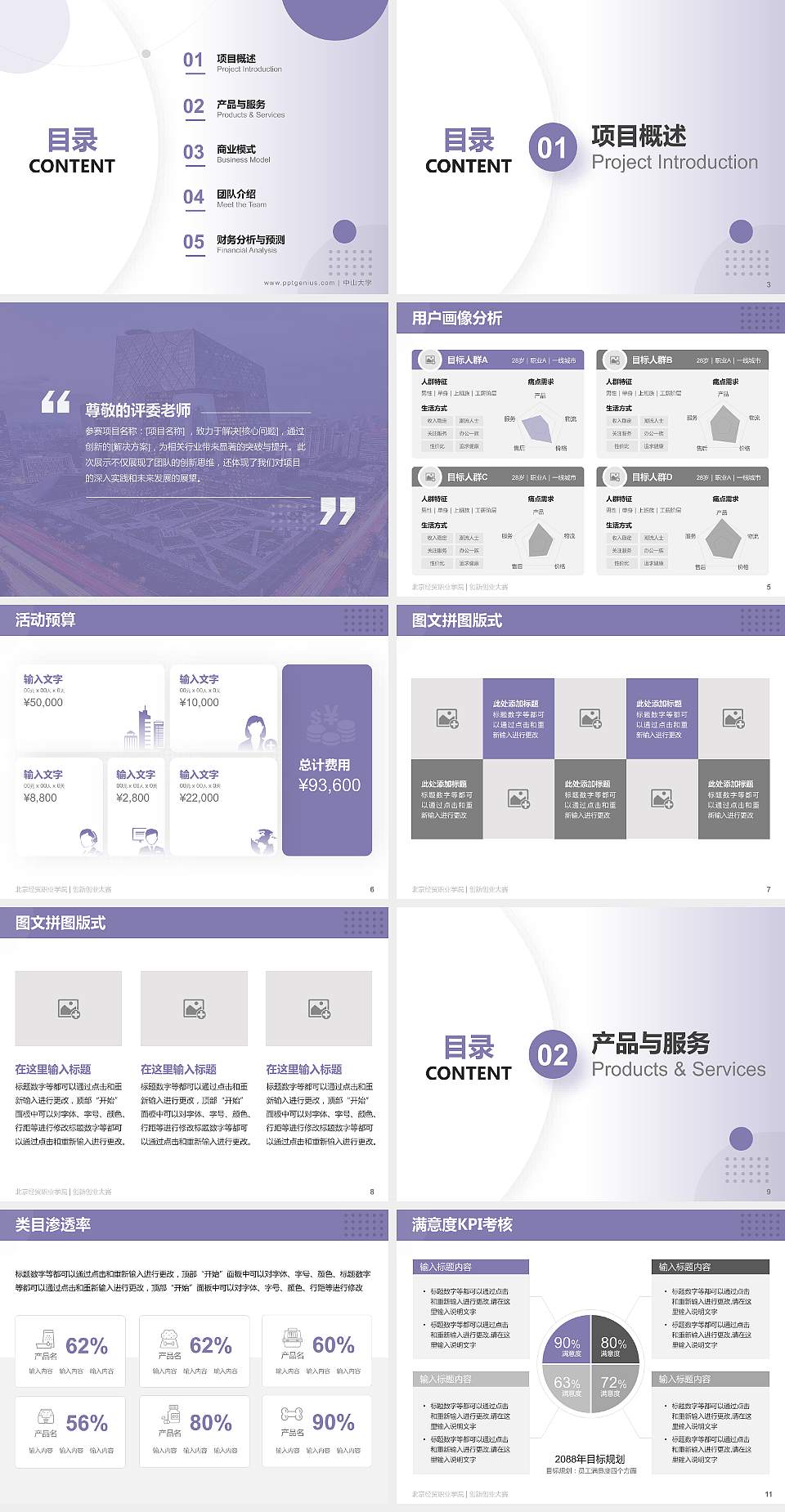 北京经贸职业学院全国大学生创新创业大赛计划书PPT模板4:3格式幻灯片预览图2