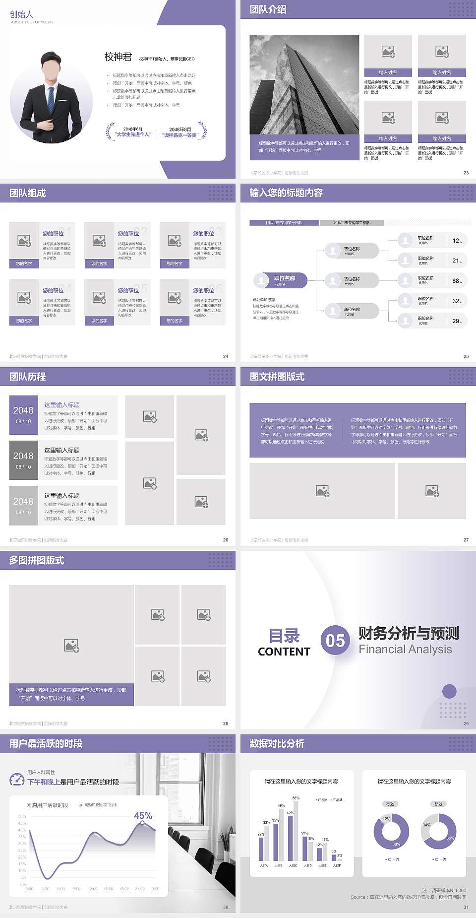 北京经贸职业学院全国大学生创新创业大赛计划书PPT模板4:3格式幻灯片预览图4