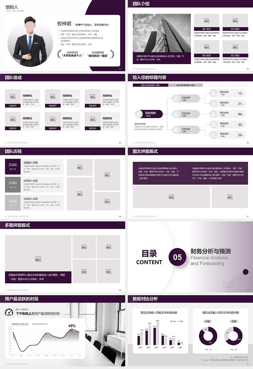 荆州理工职业学院全国大学生创新创业大赛计划书PPT模板16:9格式幻灯片预览图4