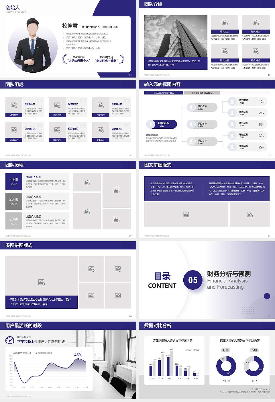 甘肃警察职业学院全国大学生创新创业大赛计划书PPT模板16:9格式幻灯片预览图4