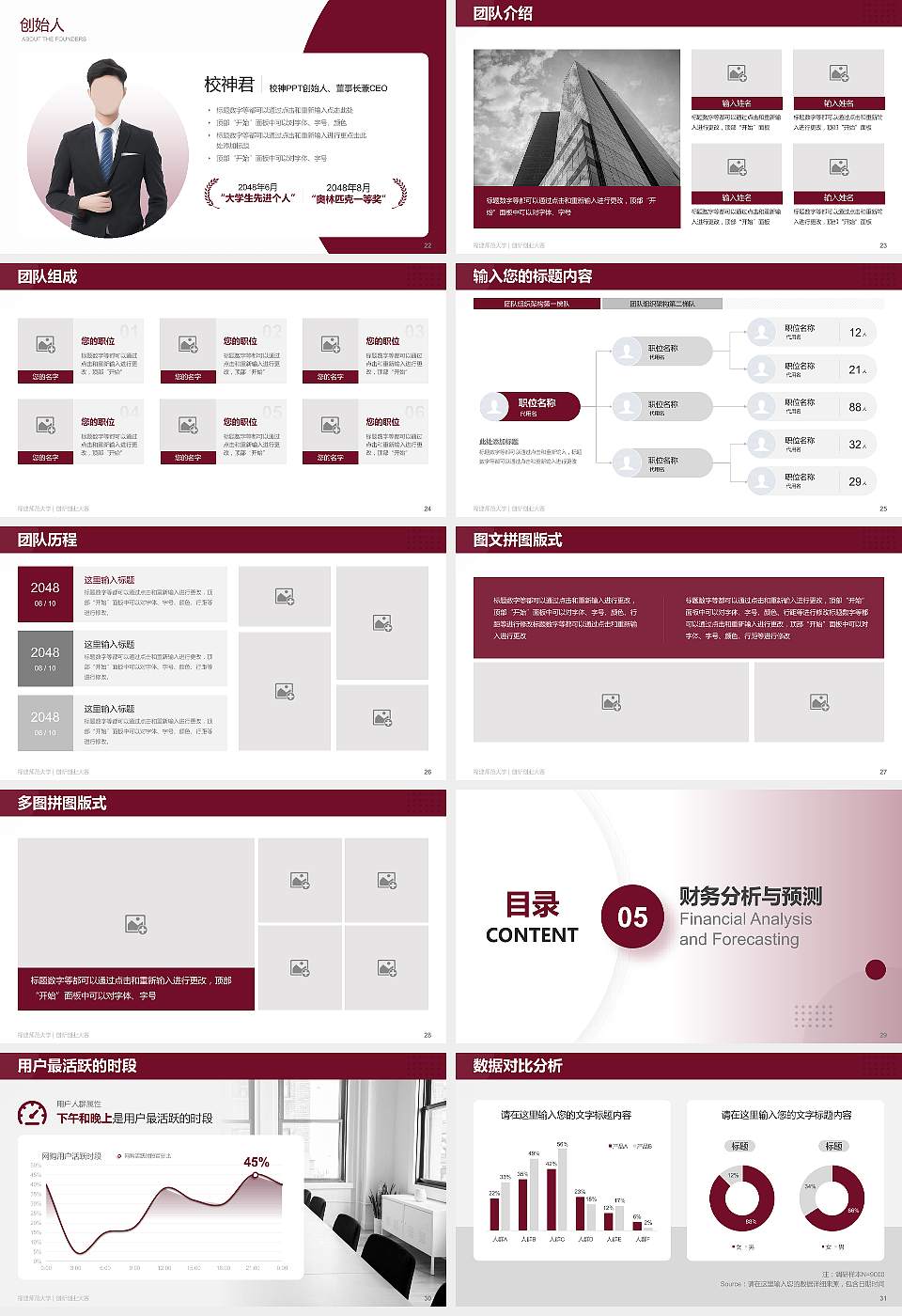 福建师范大学全国大学生创新创业大赛计划书PPT模板16:9格式幻灯片预览图4