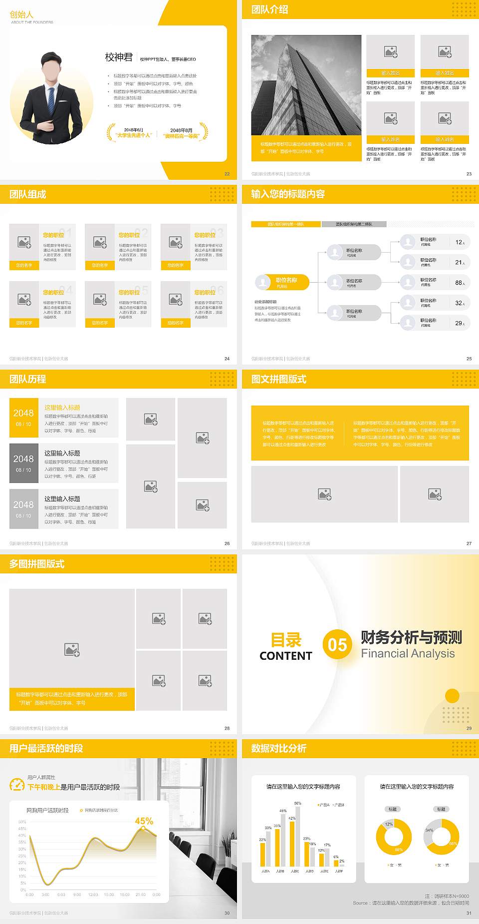 信阳职业技术学院全国大学生创新创业大赛计划书PPT模板4:3格式幻灯片预览图4
