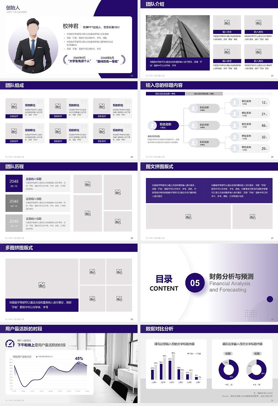 钦州学院全国大学生创新创业大赛计划书PPT模板16:9格式幻灯片预览图4