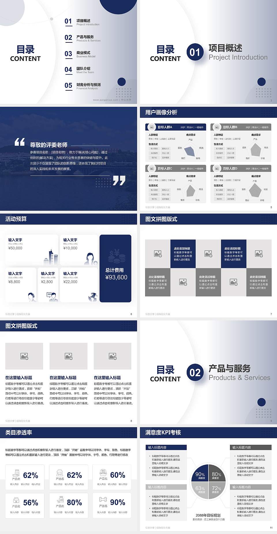 仰恩大学全国大学生创新创业大赛计划书PPT模板4:3格式幻灯片预览图2