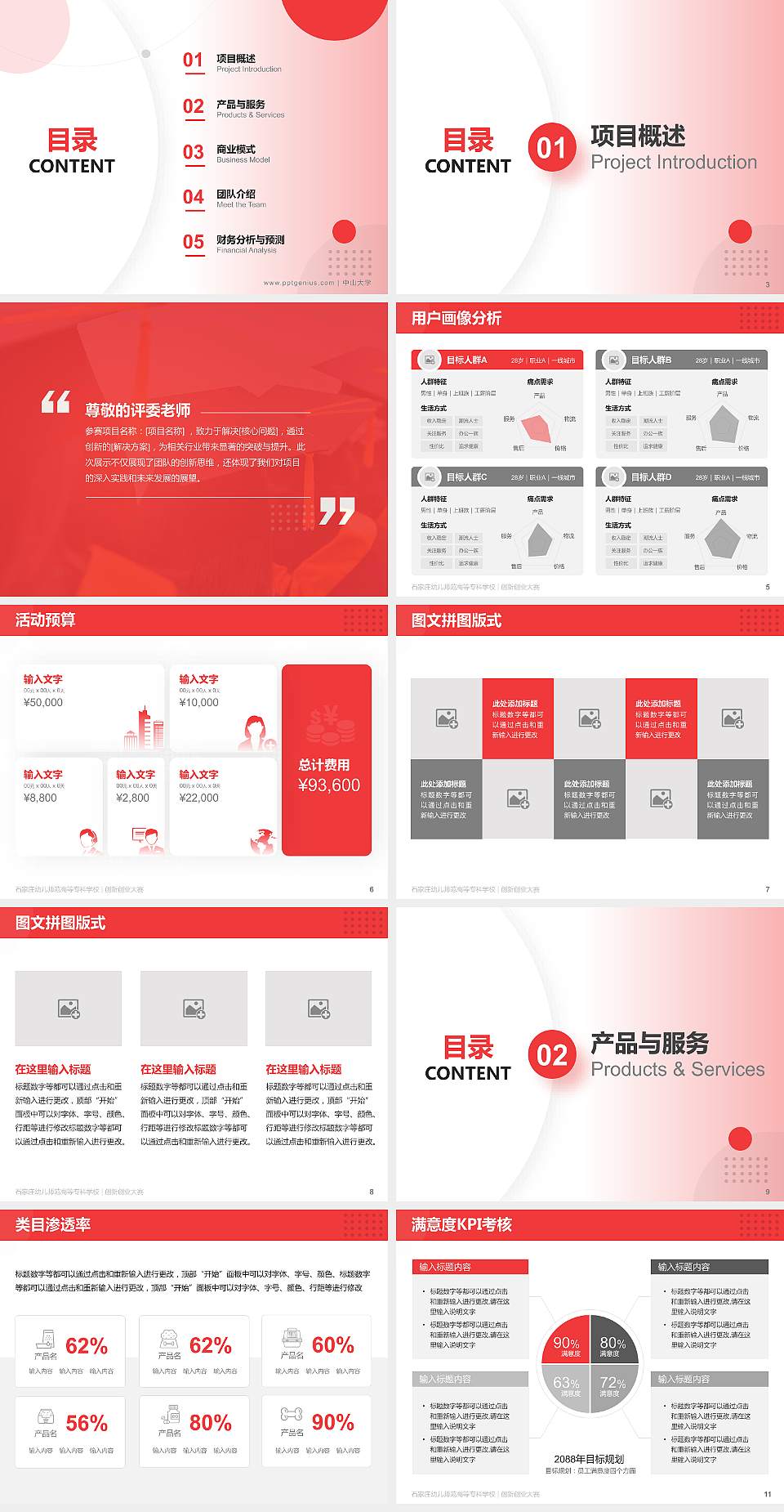 石家庄幼儿师范高等专科学校全国大学生创新创业大赛计划书PPT模板4:3格式幻灯片预览图2