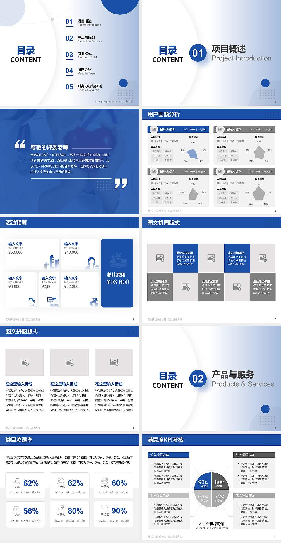 贵阳护理职业学院全国大学生创新创业大赛计划书PPT模板4:3格式幻灯片预览图2