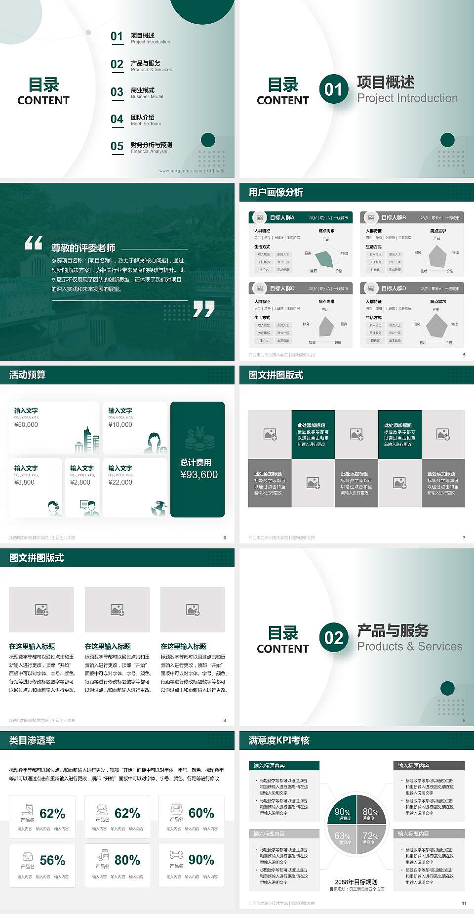 江西电力职业技术学院全国大学生创新创业大赛计划书PPT模板4:3格式幻灯片预览图2