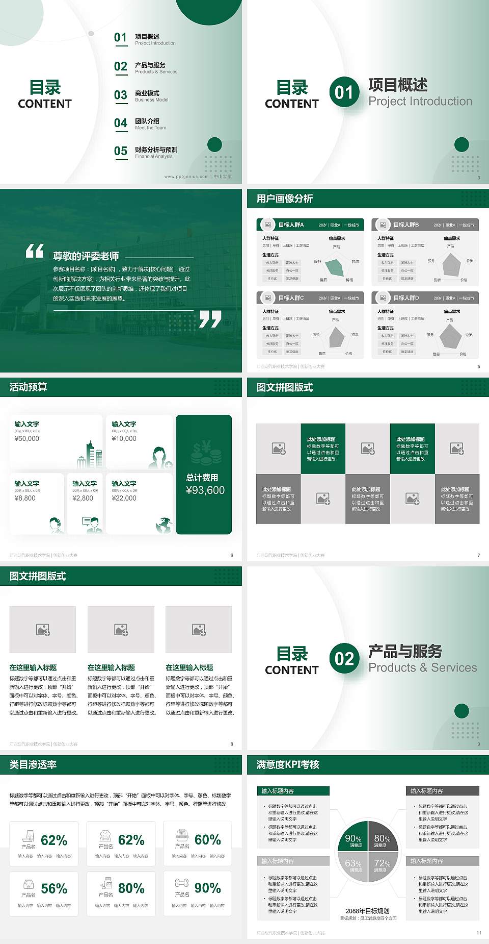 江西现代职业技术学院全国大学生创新创业大赛计划书PPT模板4:3格式幻灯片预览图2