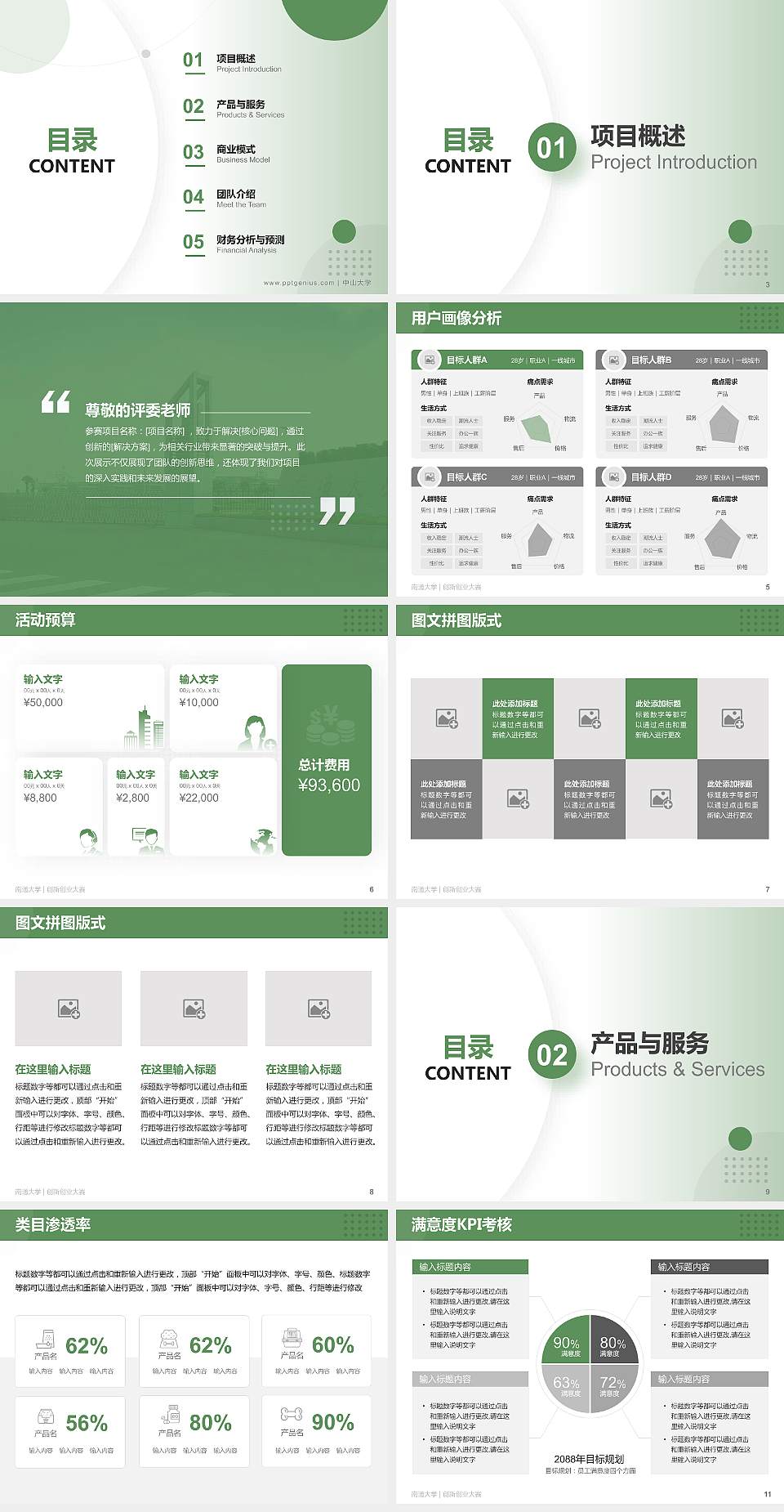 南通大学全国大学生创新创业大赛计划书PPT模板4:3格式幻灯片预览图2