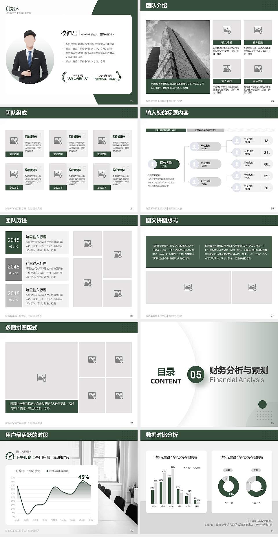 解放军军械工程学院全国大学生创新创业大赛计划书PPT模板4:3格式幻灯片预览图4