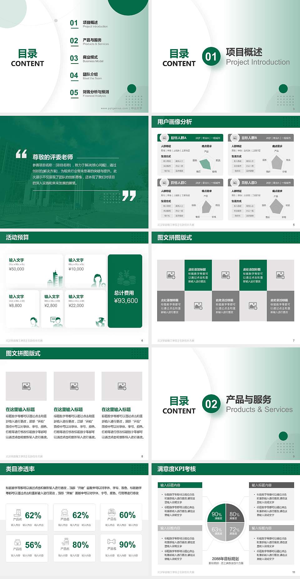 武汉华夏理工学院全国大学生创新创业大赛计划书PPT模板4:3格式幻灯片预览图2