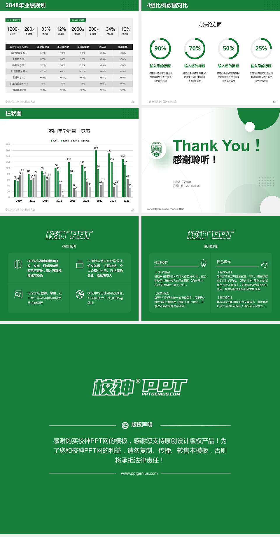 中国农业大学全国大学生创新创业大赛计划书PPT模板4:3格式幻灯片预览图5