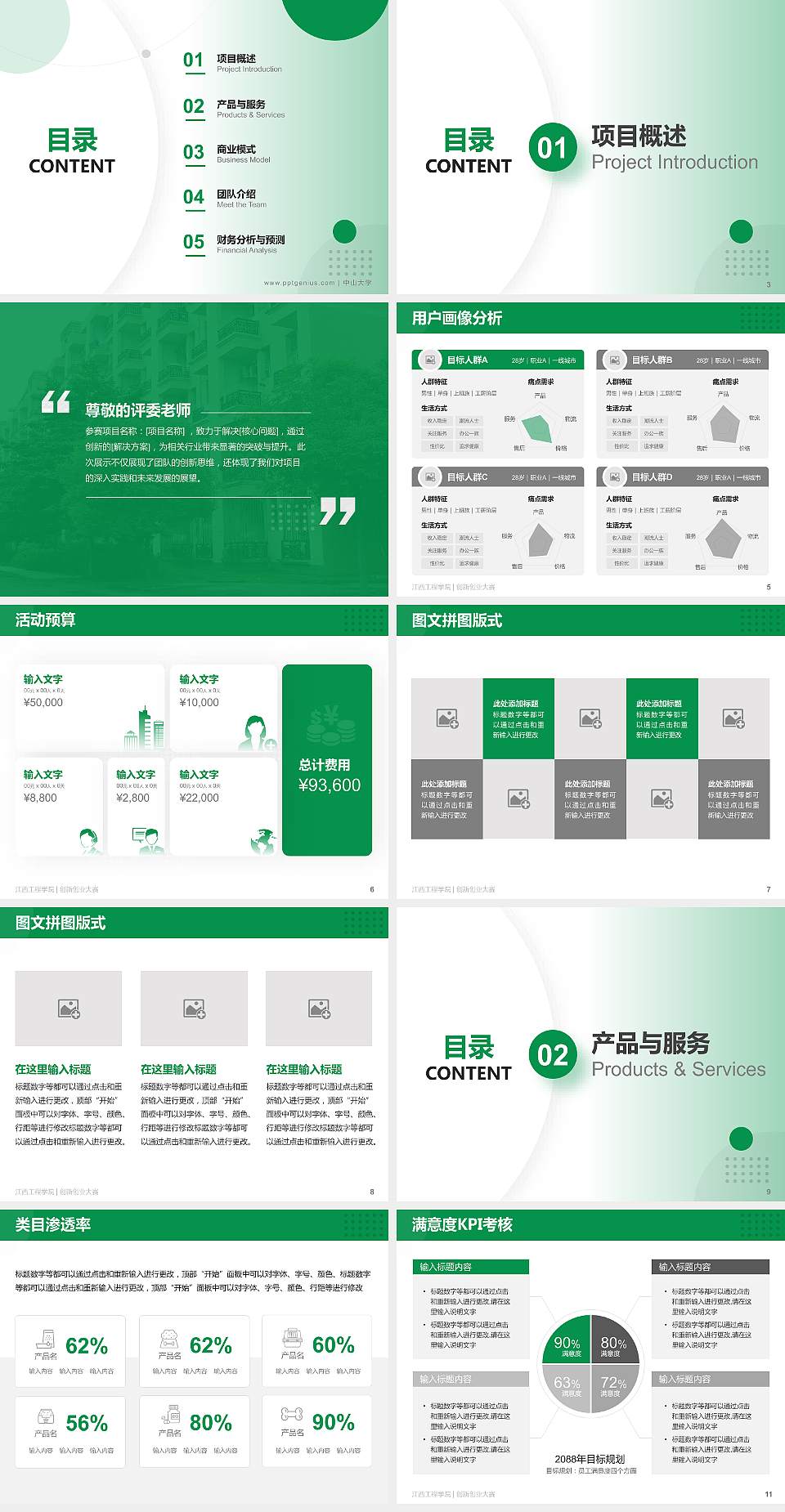 江西工程学院全国大学生创新创业大赛计划书PPT模板4:3格式幻灯片预览图2