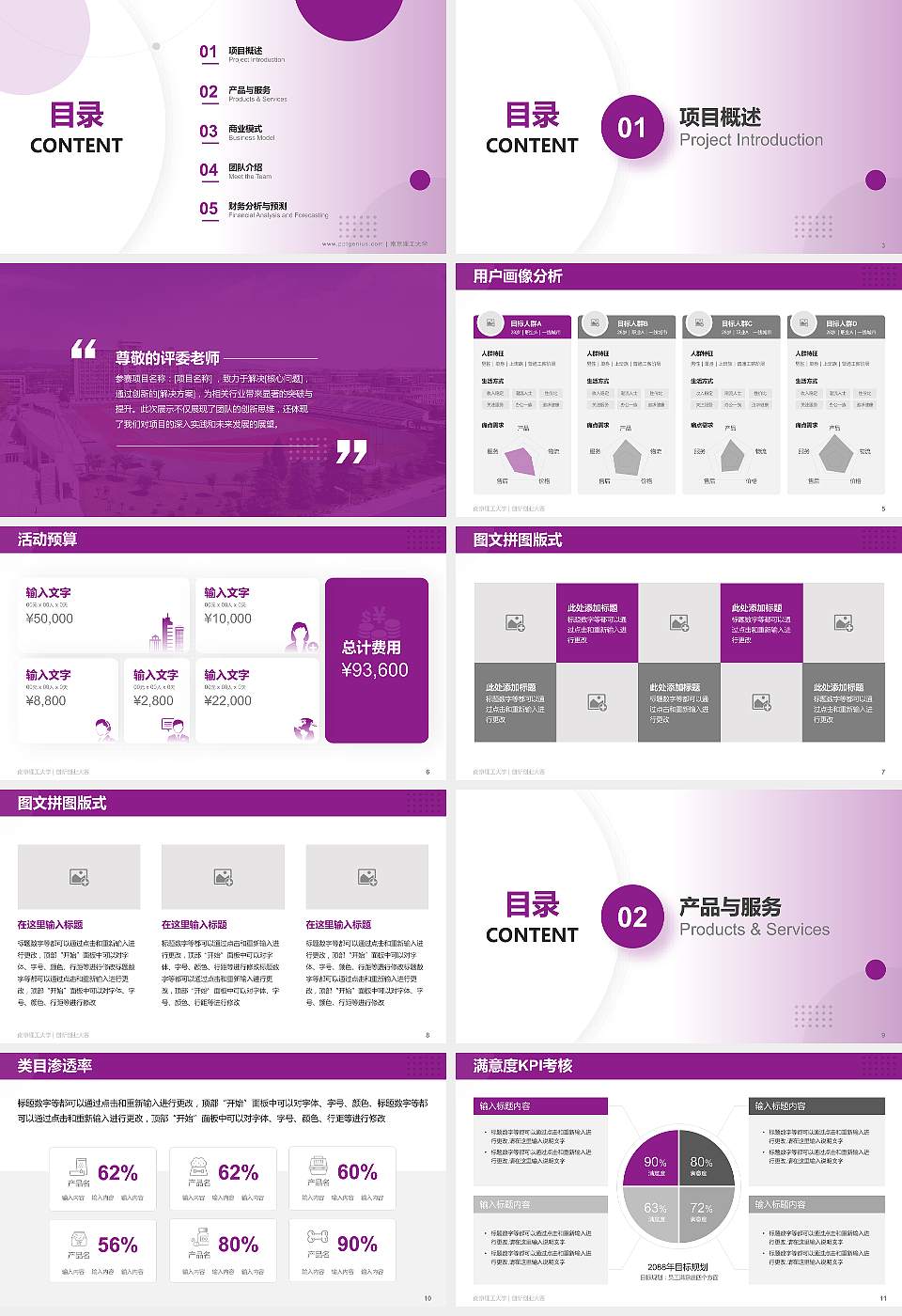 南京理工大学全国大学生创新创业大赛计划书PPT模板16:9格式幻灯片预览图2