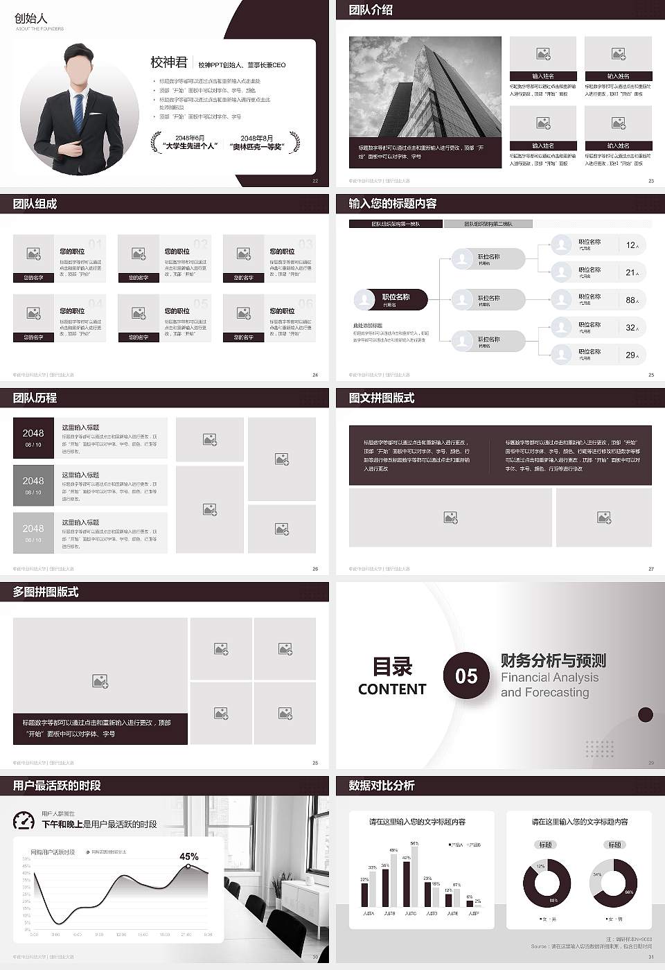 中南林业科技大学全国大学生创新创业大赛计划书PPT模板16:9格式幻灯片预览图4