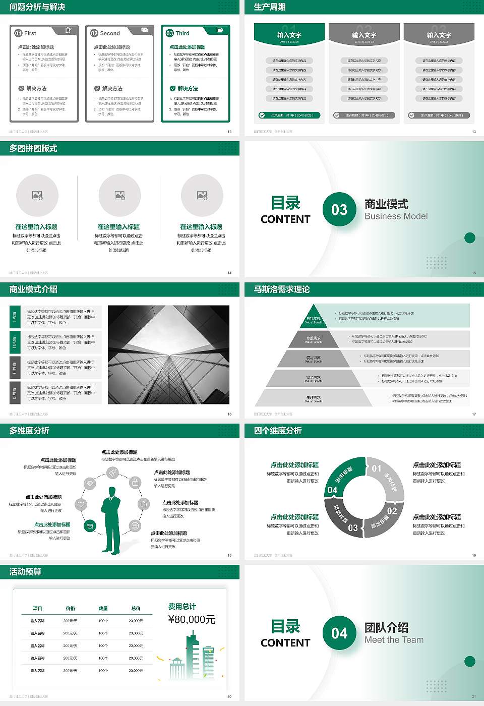 澳门理工大学全国大学生创新创业大赛计划书PPT模板16:9格式幻灯片预览图3