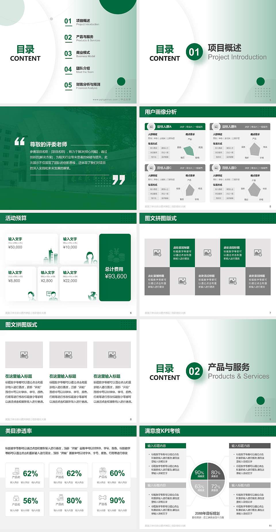黑龙江林业职业技术学院全国大学生创新创业大赛计划书PPT模板4:3格式幻灯片预览图2