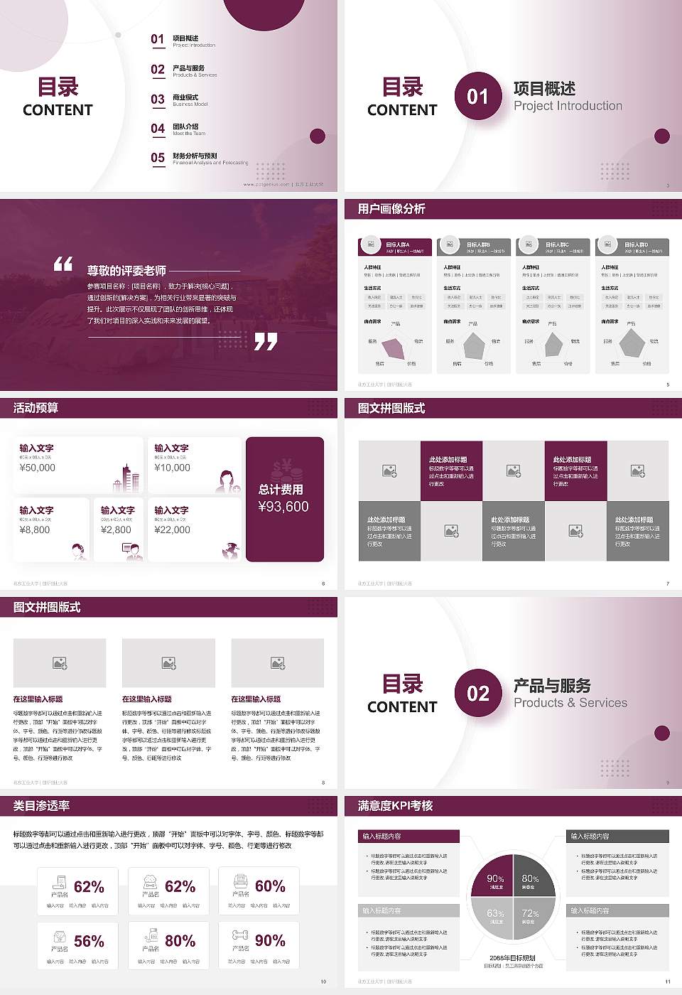 北方工业大学全国大学生创新创业大赛计划书PPT模板16:9格式幻灯片预览图2