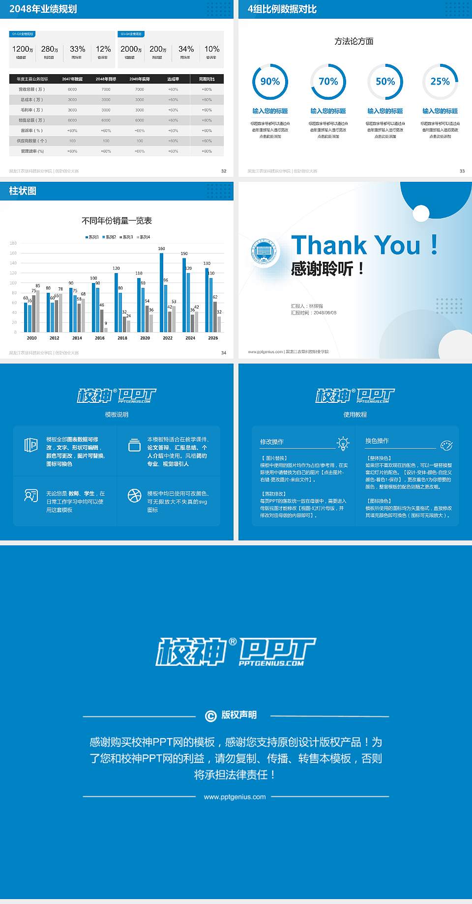 黑龙江农垦科技职业学院全国大学生创新创业大赛计划书PPT模板4:3格式幻灯片预览图5