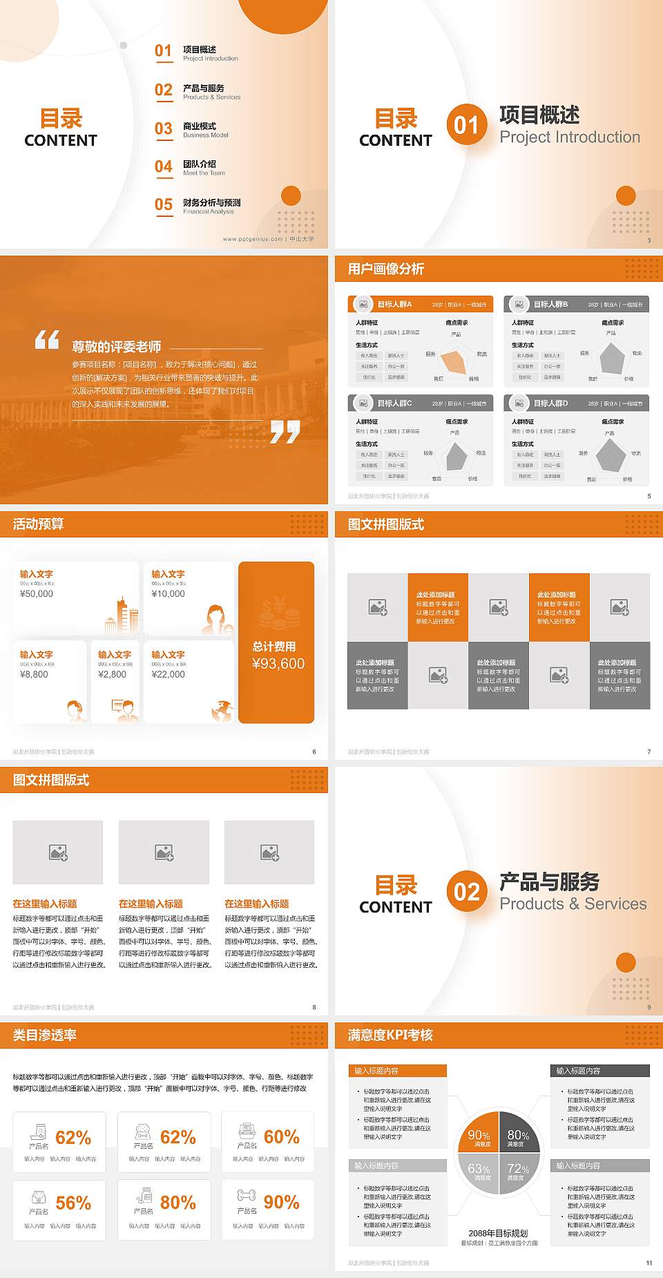 湖北开放职业学院全国大学生创新创业大赛计划书PPT模板4:3格式幻灯片预览图2