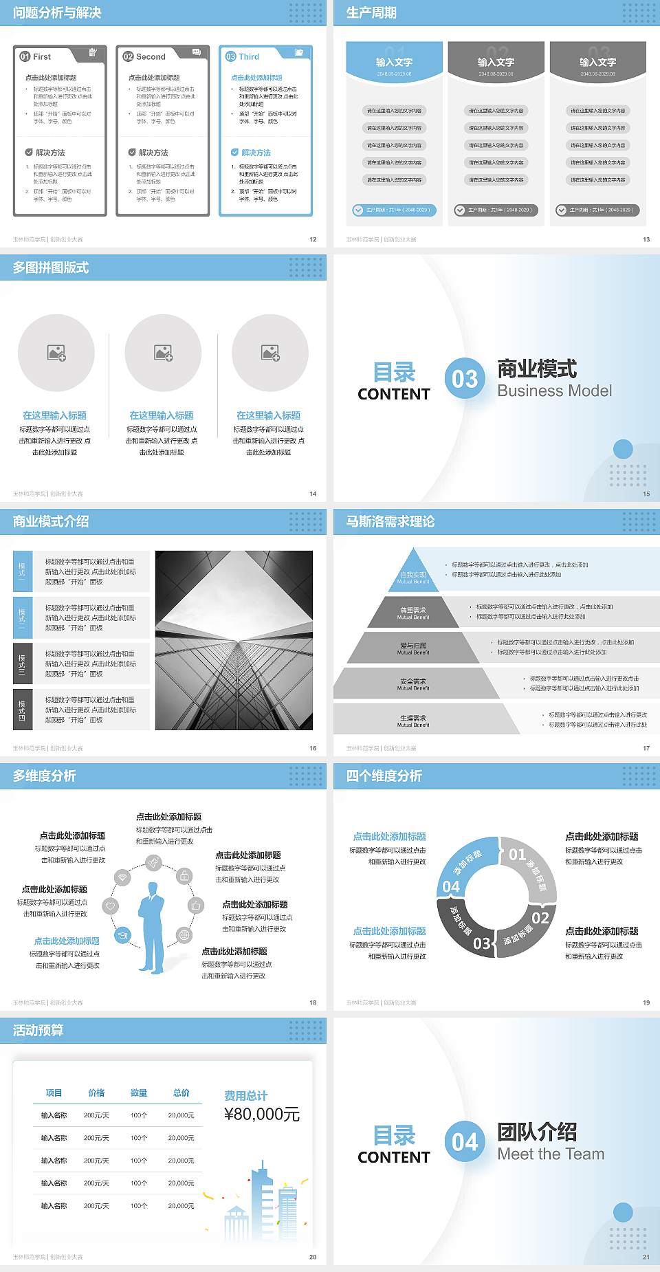 玉林师范学院全国大学生创新创业大赛计划书PPT模板4:3格式幻灯片预览图3