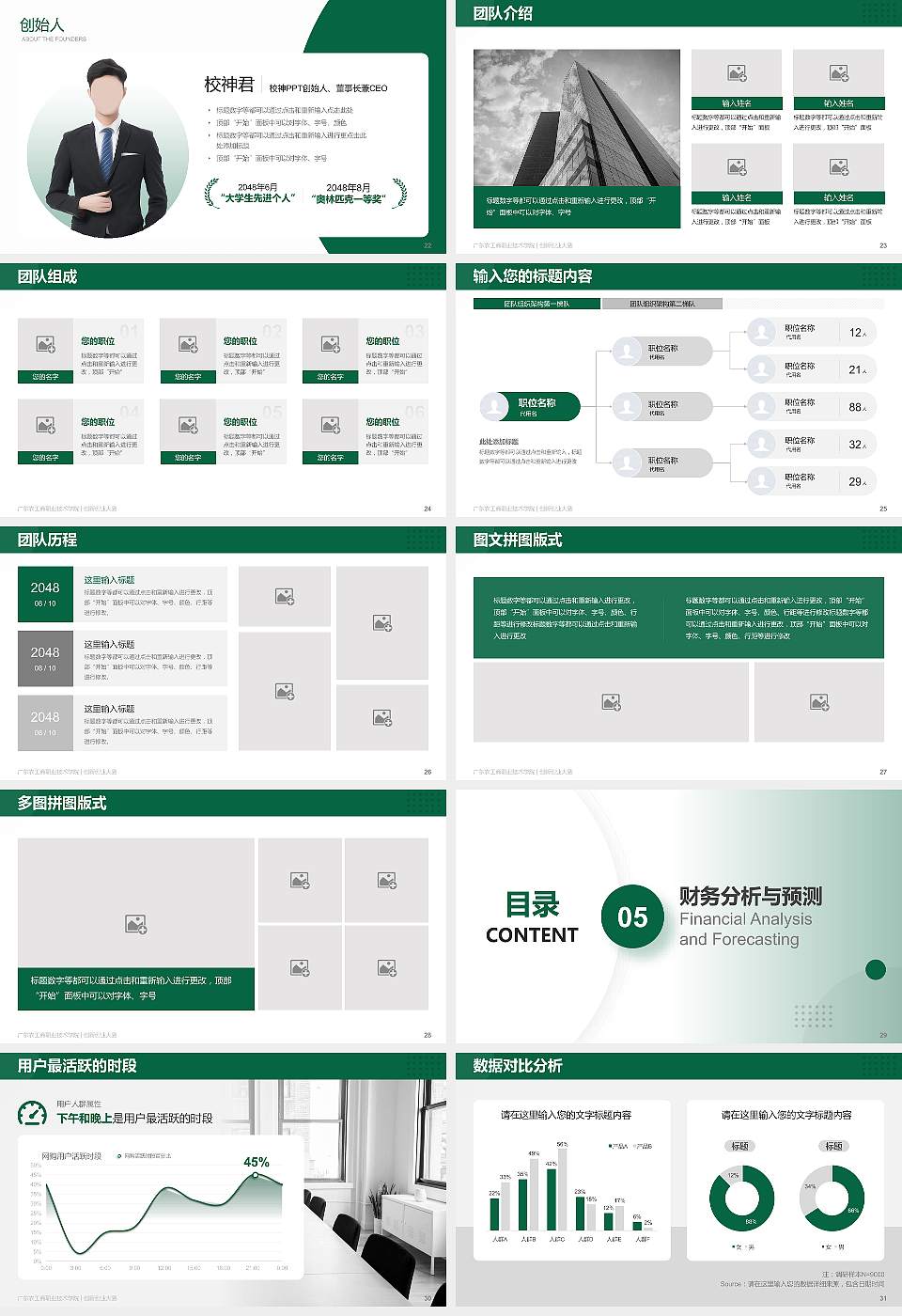 广东农工商职业技术学院全国大学生创新创业大赛计划书PPT模板16:9格式幻灯片预览图4