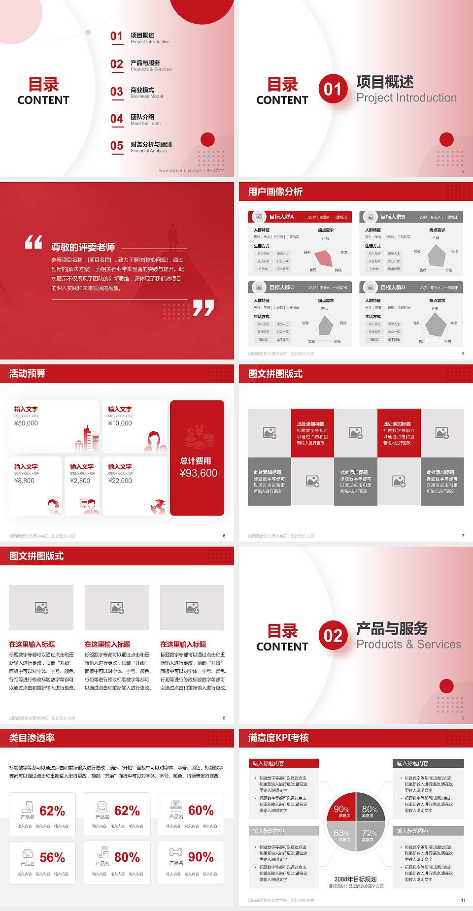 湖南商务职业技术学院全国大学生创新创业大赛计划书PPT模板4:3格式幻灯片预览图2