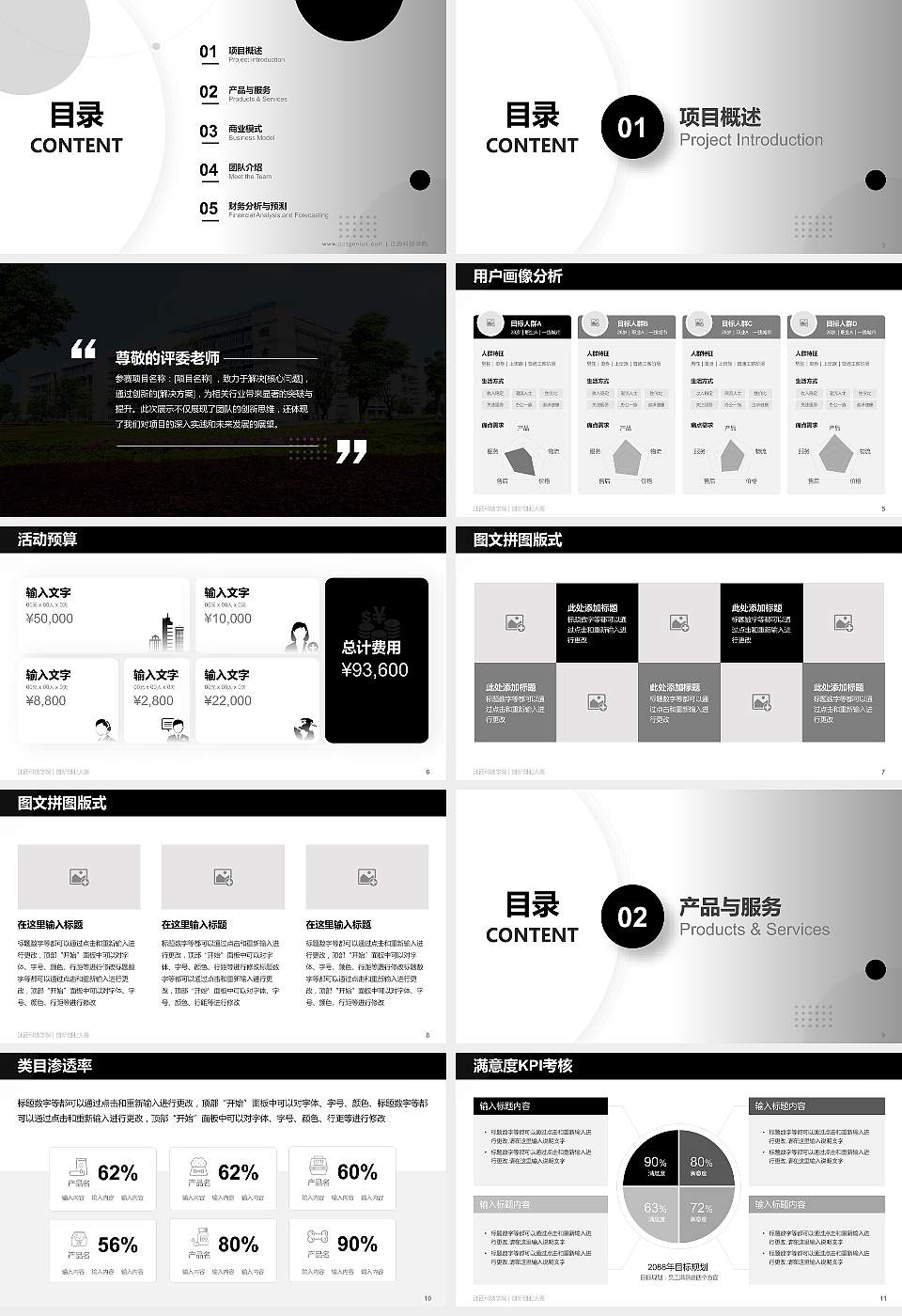 江西科技学院全国大学生创新创业大赛计划书PPT模板16:9格式幻灯片预览图2