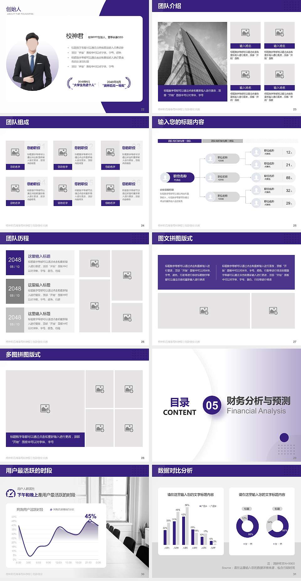 桂林师范高等专科学校全国大学生创新创业大赛计划书PPT模板4:3格式幻灯片预览图4