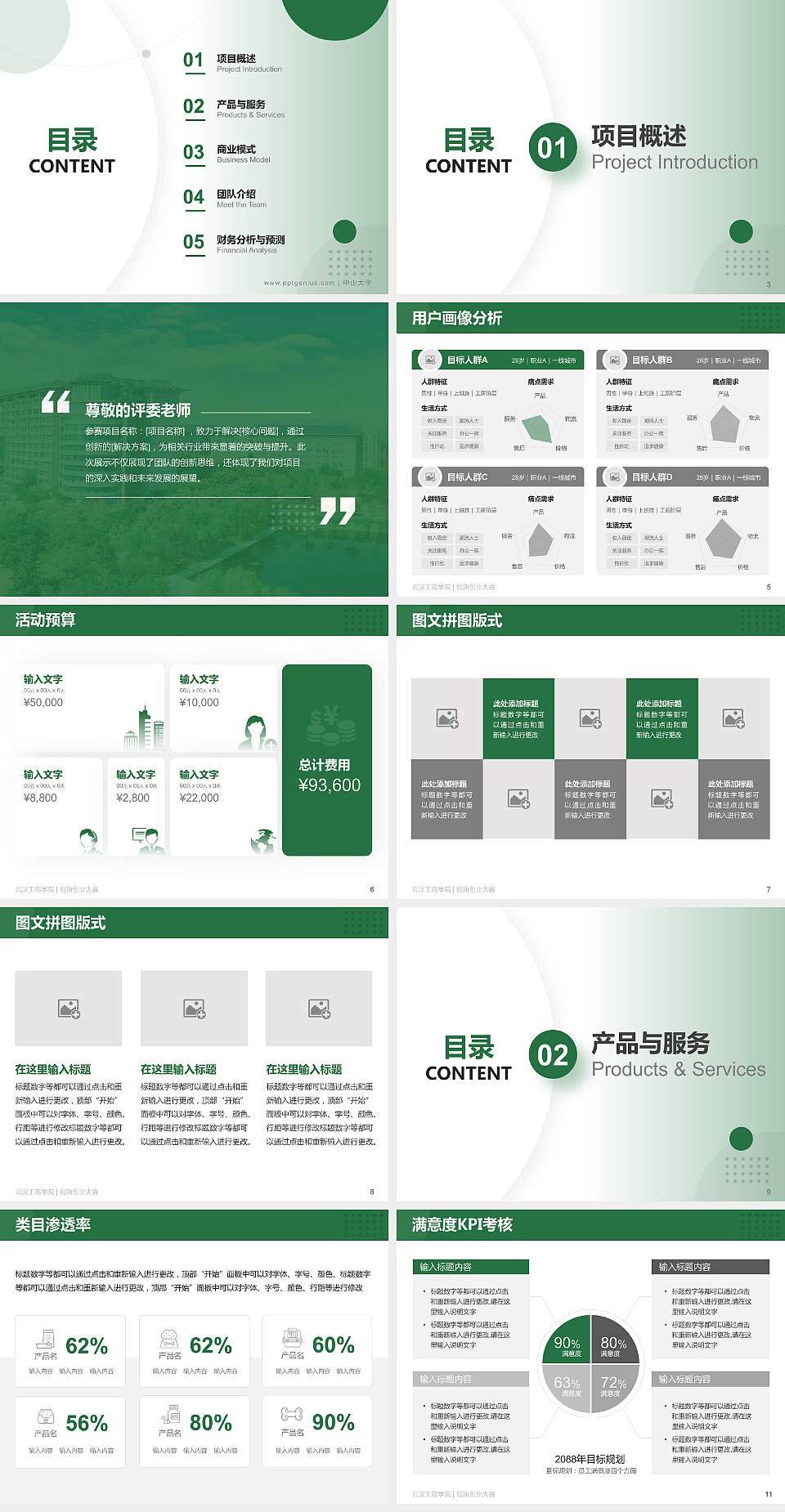 武汉工商学院全国大学生创新创业大赛计划书PPT模板4:3格式幻灯片预览图2