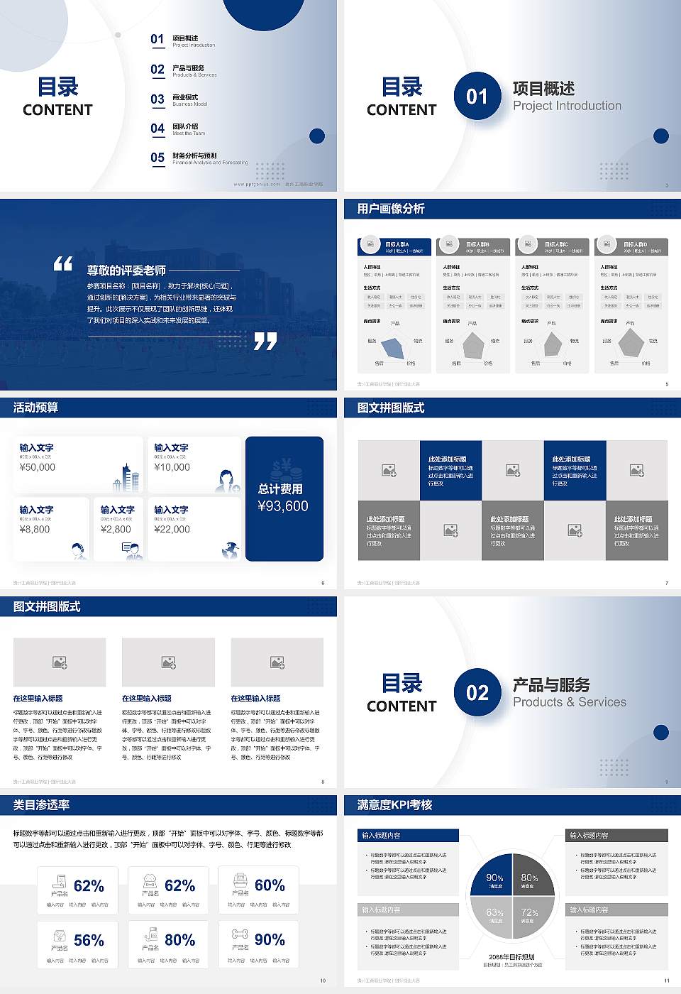 贵州工商职业学院全国大学生创新创业大赛计划书PPT模板16:9格式幻灯片预览图2
