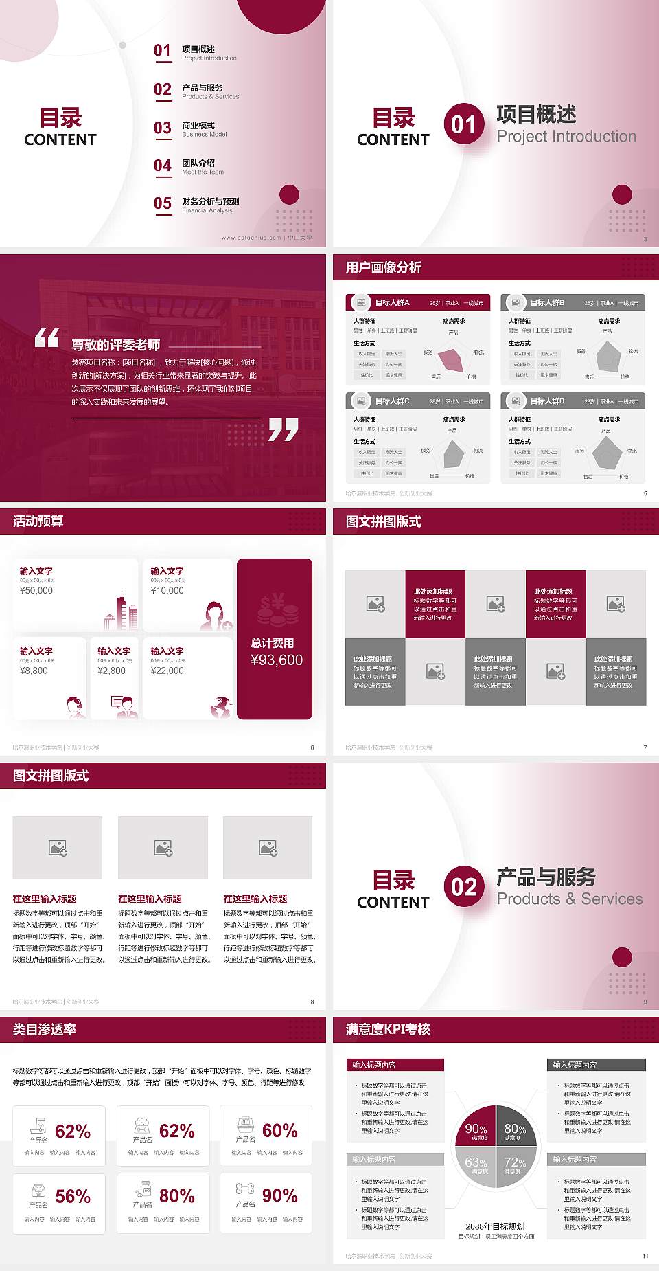 哈尔滨职业技术学院全国大学生创新创业大赛计划书PPT模板4:3格式幻灯片预览图2