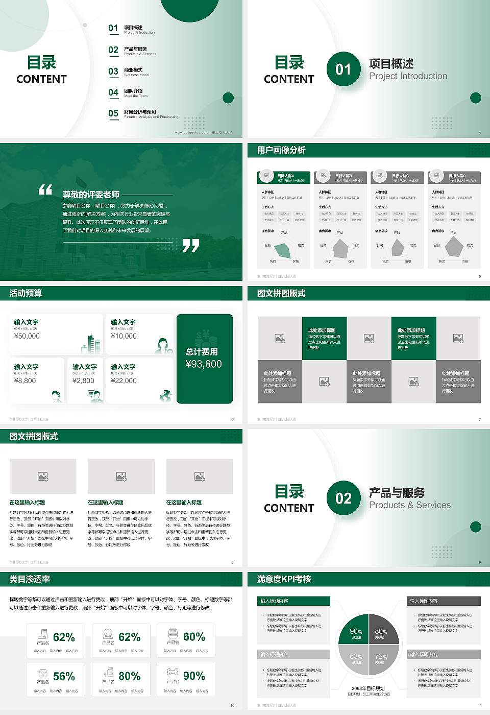东北电力大学全国大学生创新创业大赛计划书PPT模板16:9格式幻灯片预览图2