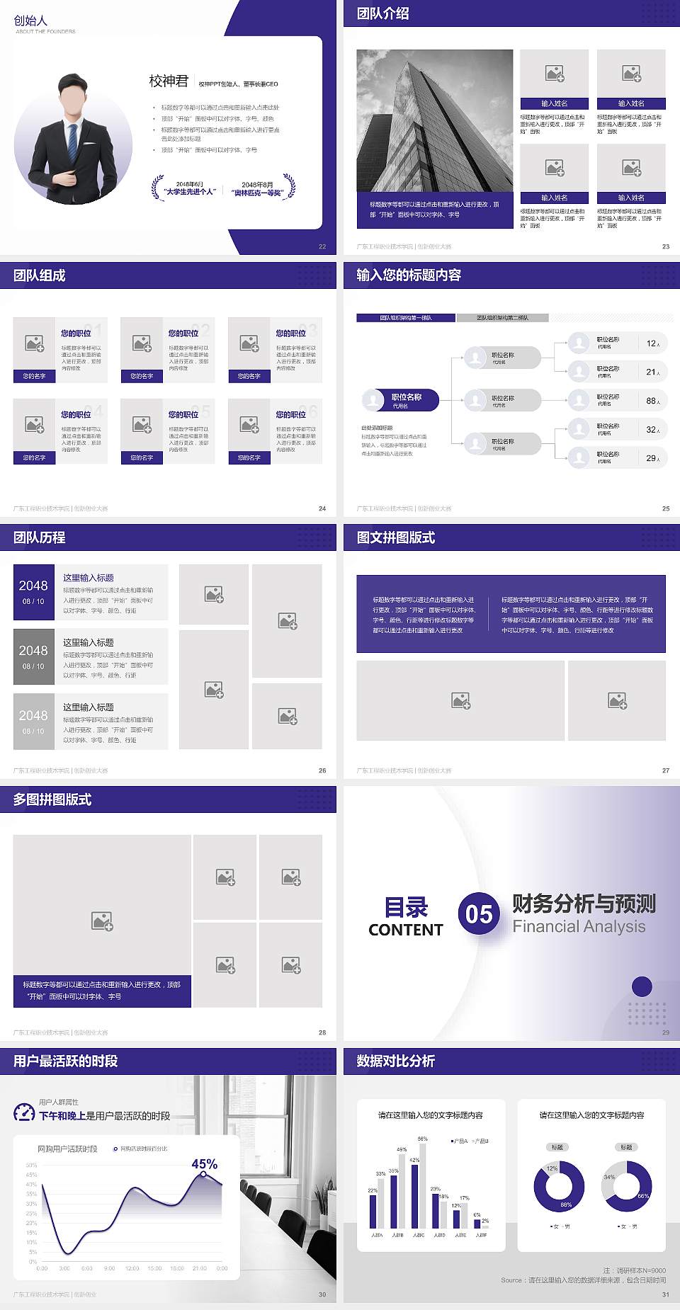 广东工程职业技术学院全国大学生创新创业大赛计划书PPT模板4:3格式幻灯片预览图4