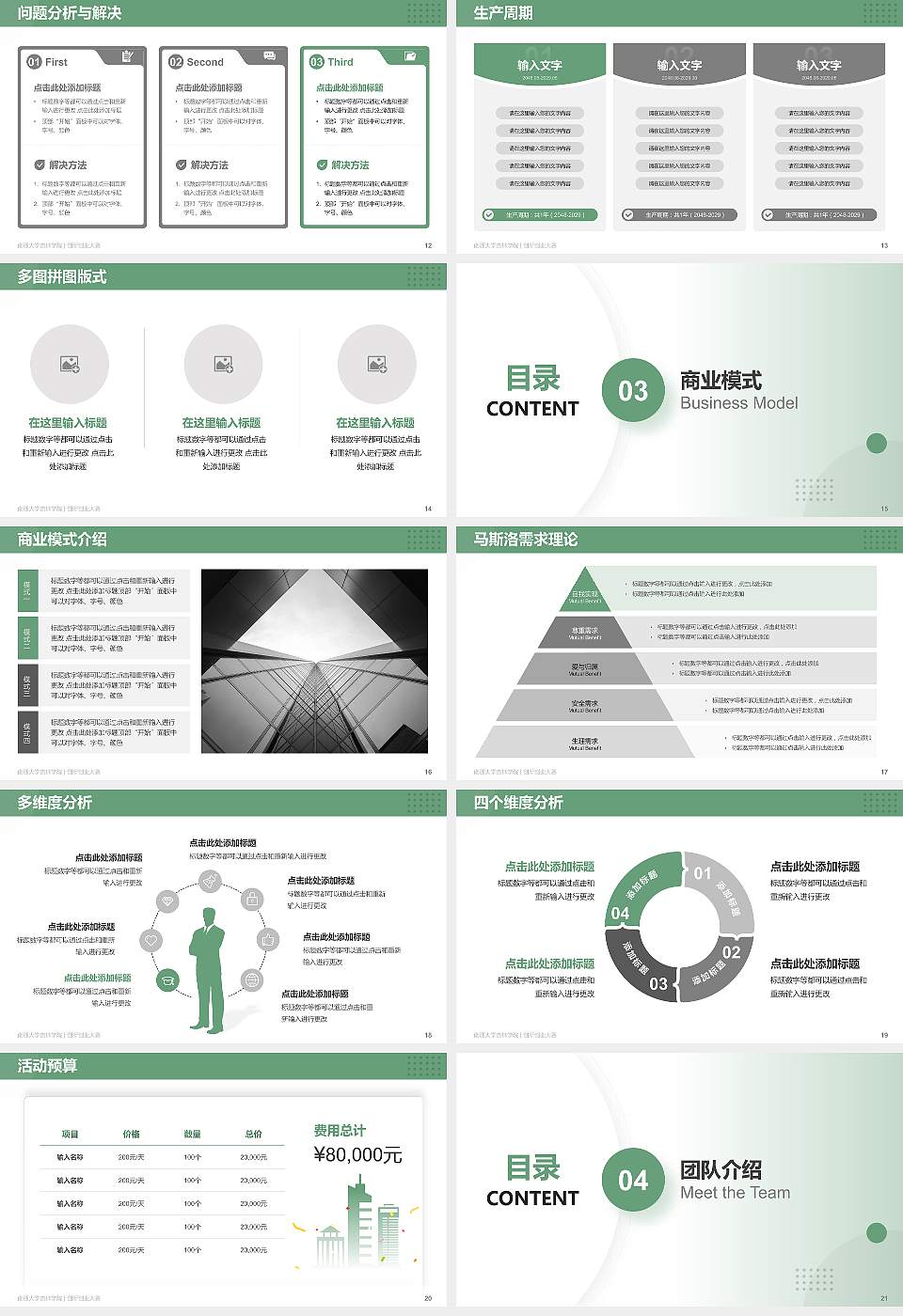 南通大学杏林学院全国大学生创新创业大赛计划书PPT模板16:9格式幻灯片预览图3