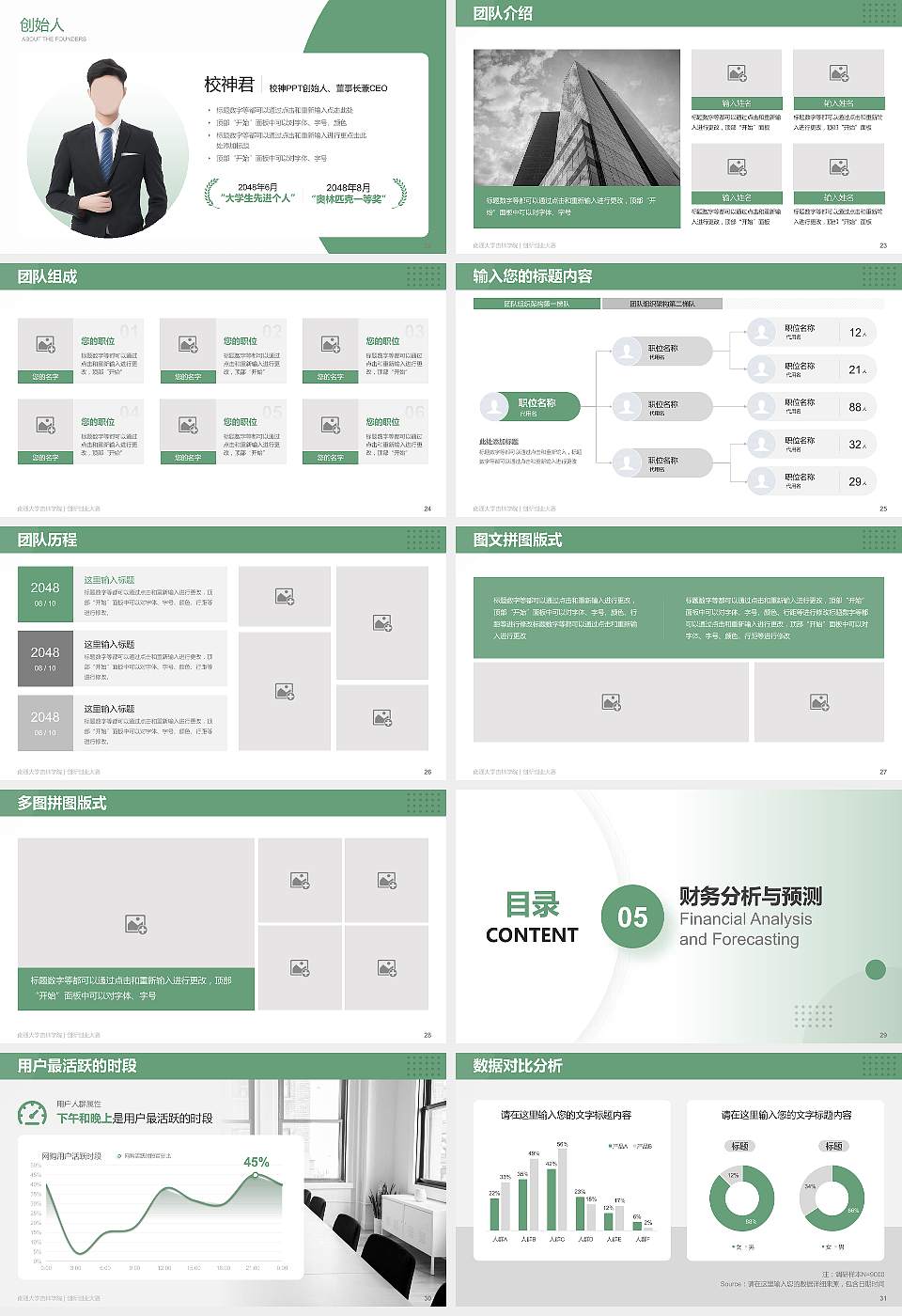 南通大学杏林学院全国大学生创新创业大赛计划书PPT模板16:9格式幻灯片预览图4