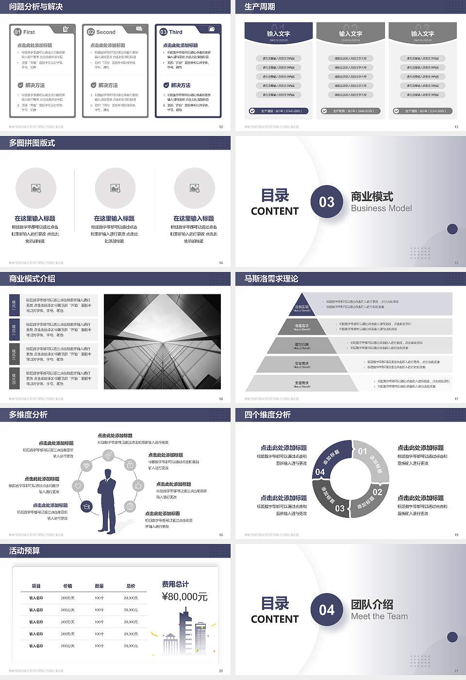 中南林业科技大学涉外学院全国大学生创新创业大赛计划书PPT模板16:9格式幻灯片预览图3
