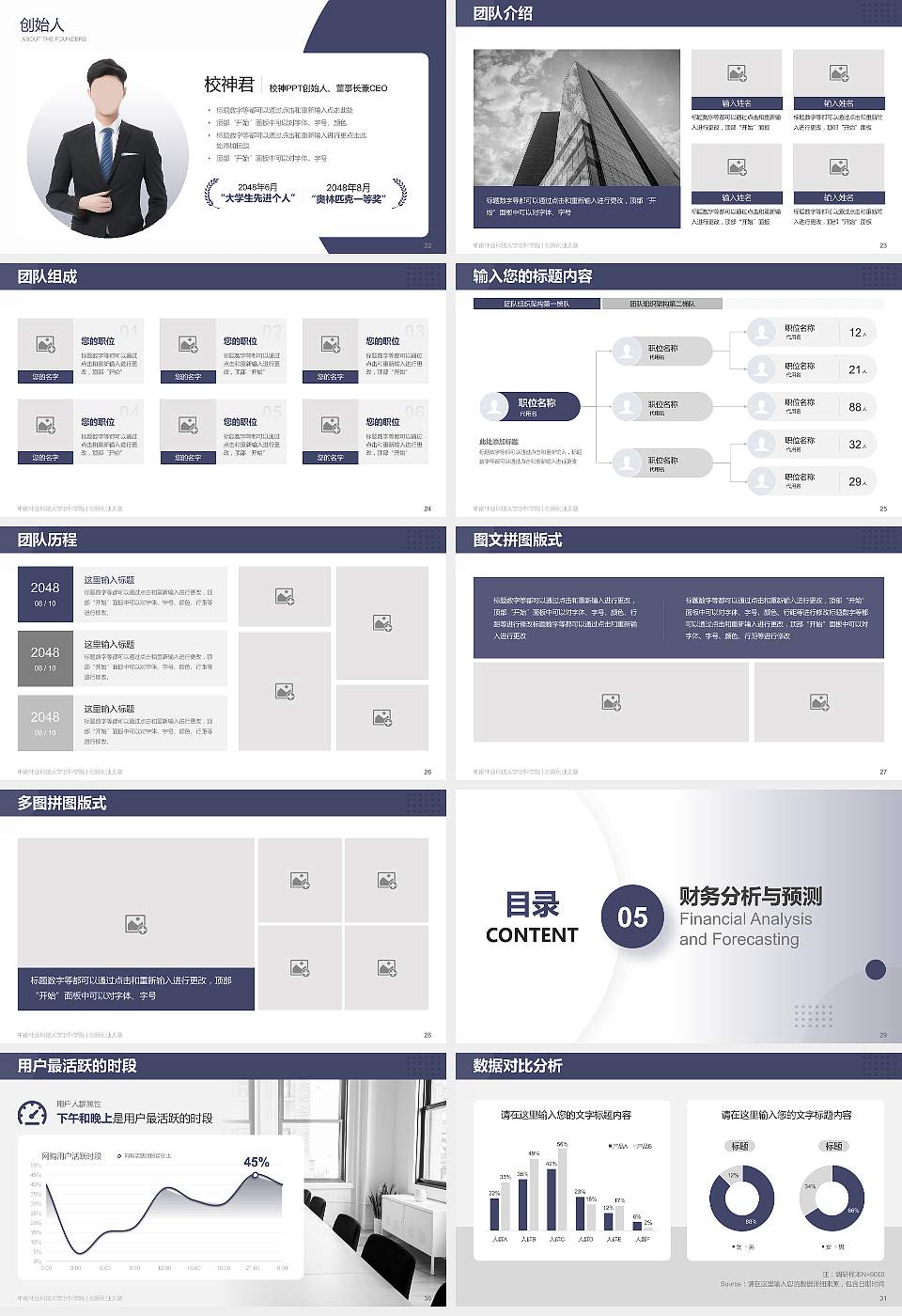 中南林业科技大学涉外学院全国大学生创新创业大赛计划书PPT模板16:9格式幻灯片预览图4