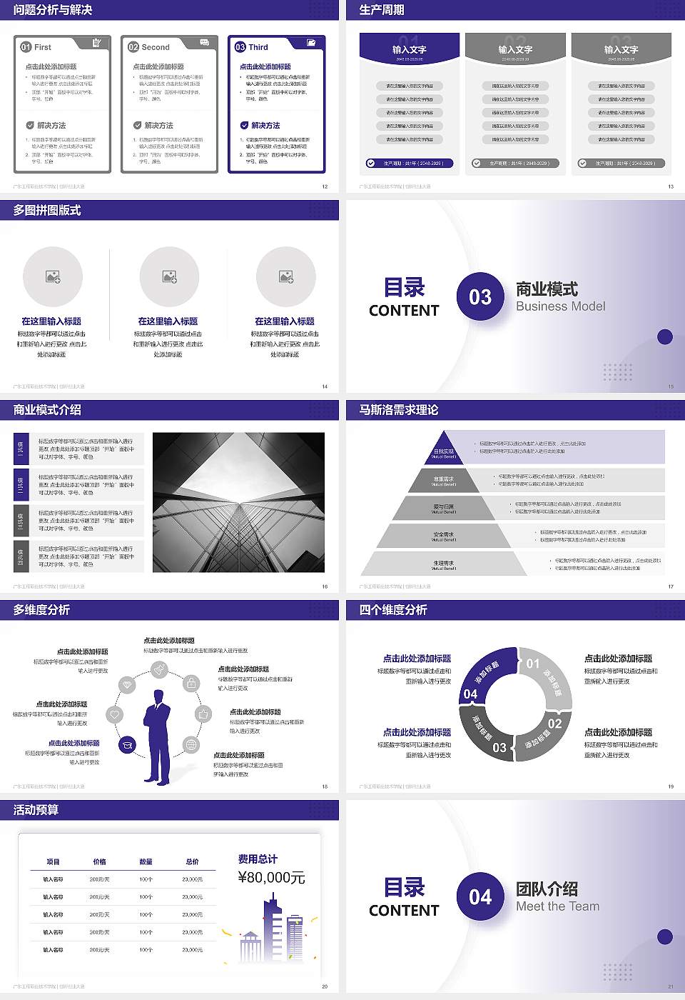 广东工程职业技术学院全国大学生创新创业大赛计划书PPT模板16:9格式幻灯片预览图3