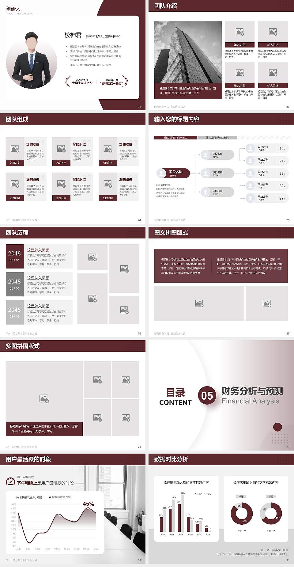 琼台师范学院全国大学生创新创业大赛计划书PPT模板4:3格式幻灯片预览图4