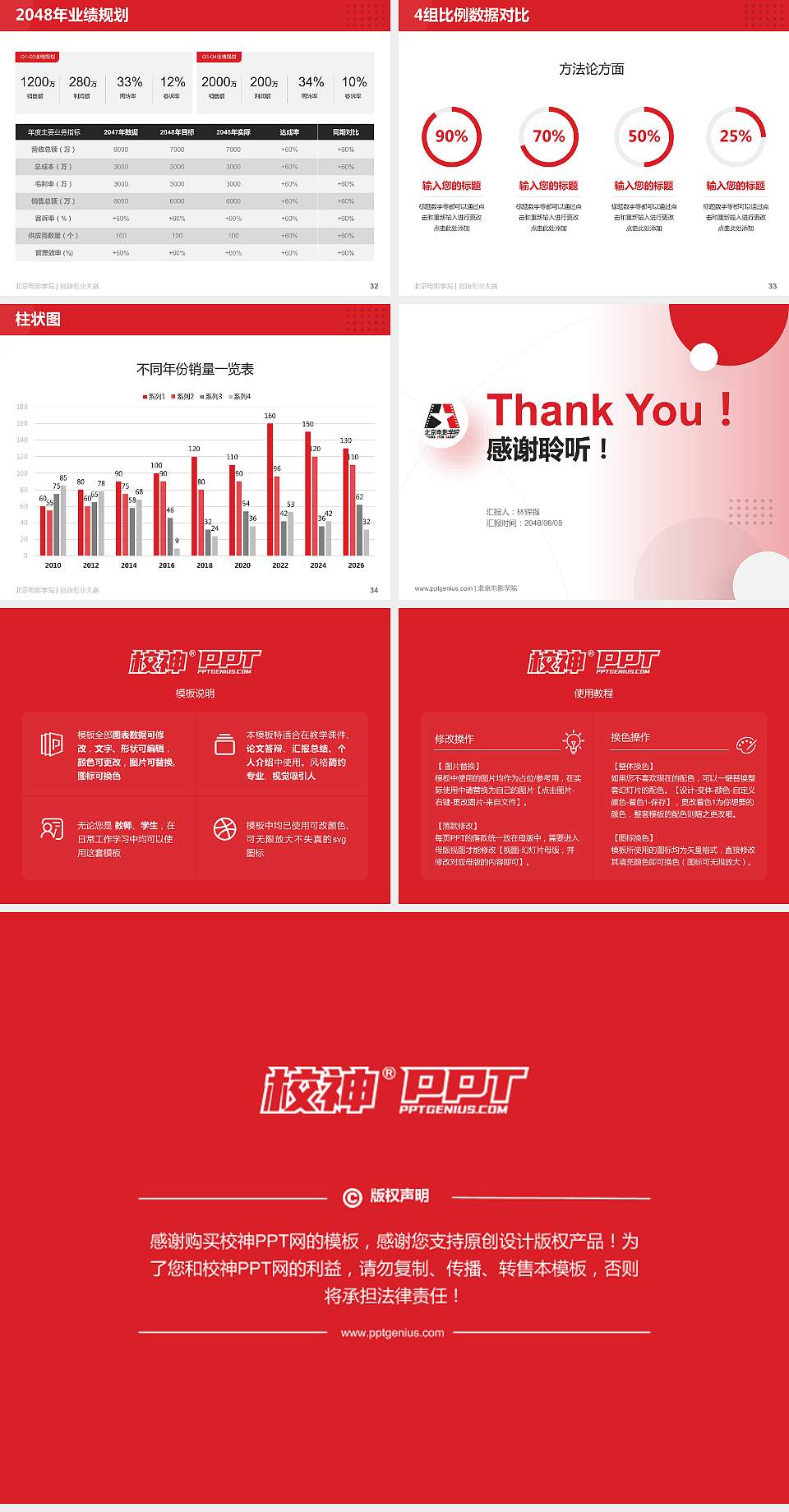 北京电影学院全国大学生创新创业大赛计划书PPT模板4:3格式幻灯片预览图5