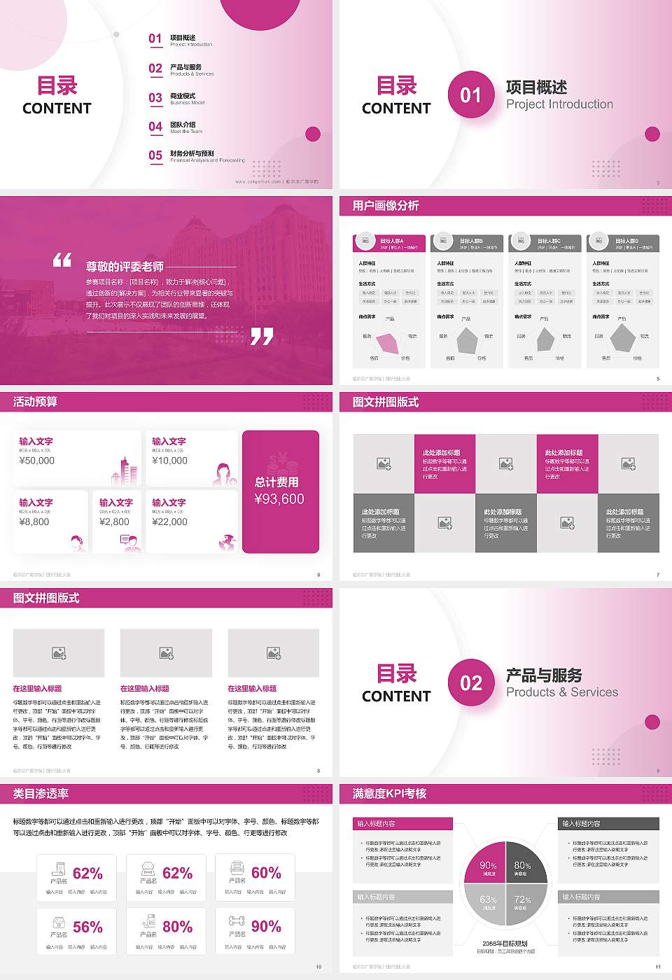 哈尔滨广厦学院全国大学生创新创业大赛计划书PPT模板16:9格式幻灯片预览图2