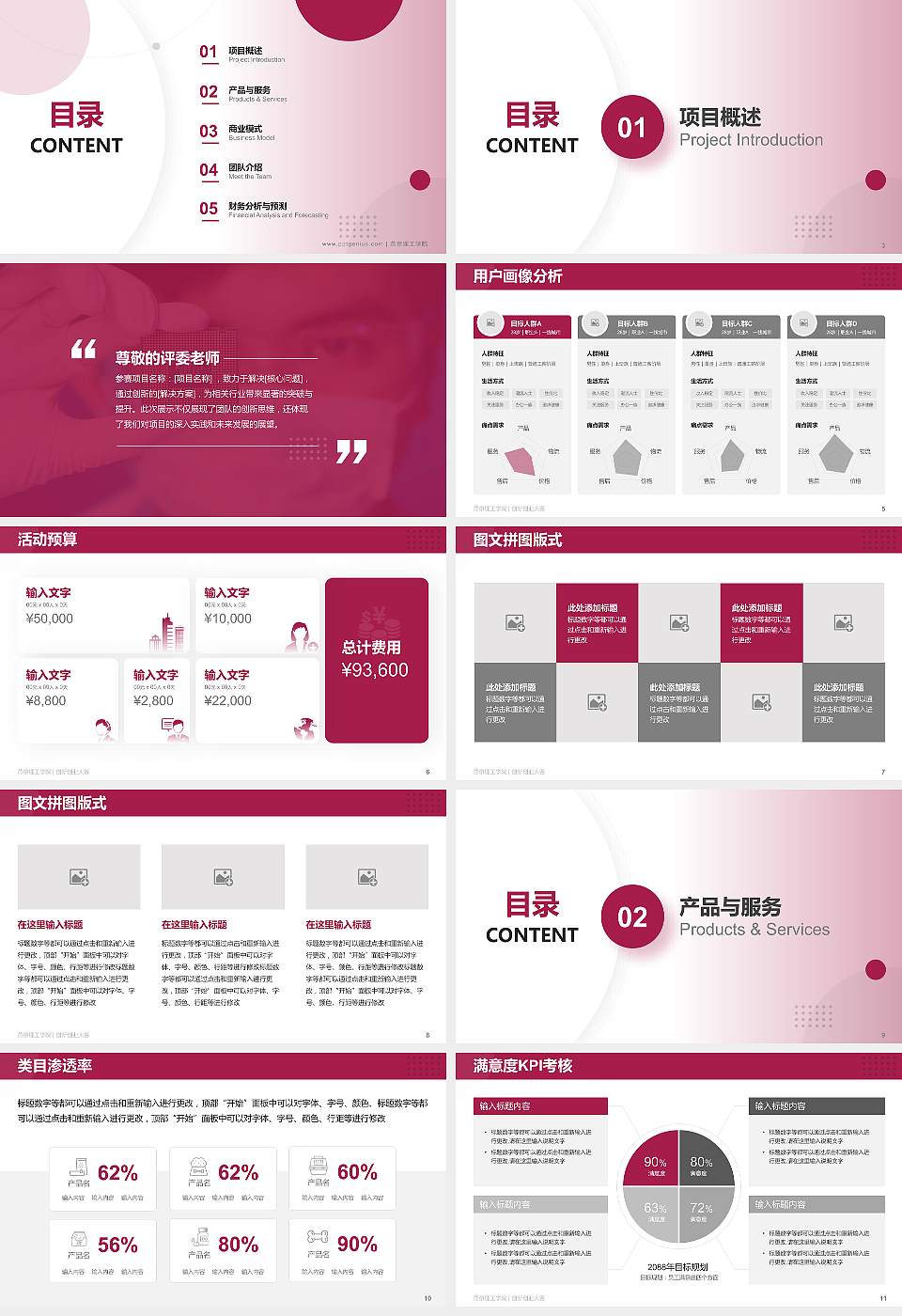 燕京理工学院全国大学生创新创业大赛计划书PPT模板16:9格式幻灯片预览图2