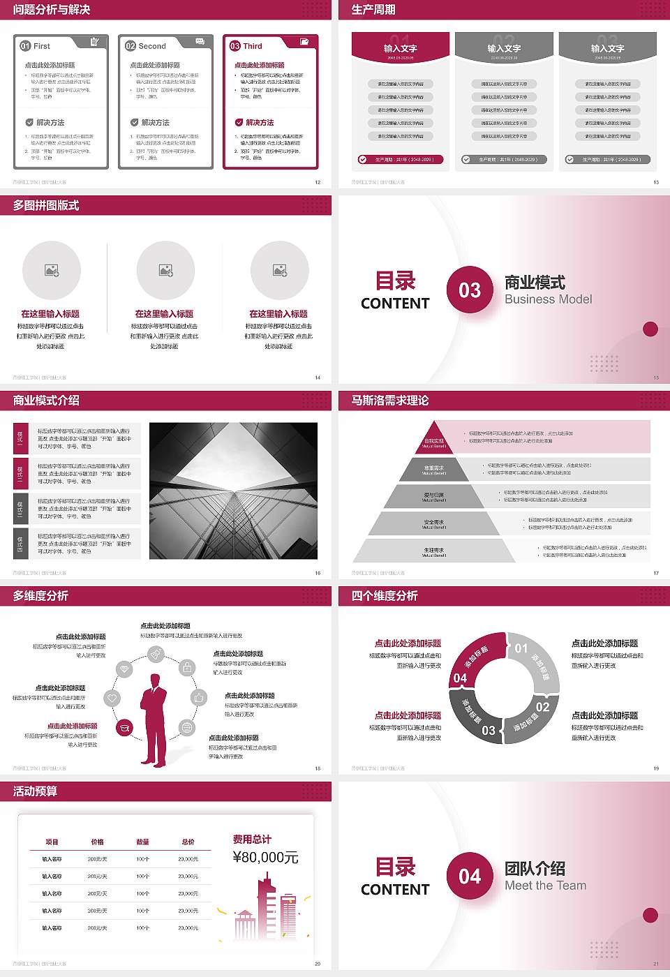 燕京理工学院全国大学生创新创业大赛计划书PPT模板16:9格式幻灯片预览图3