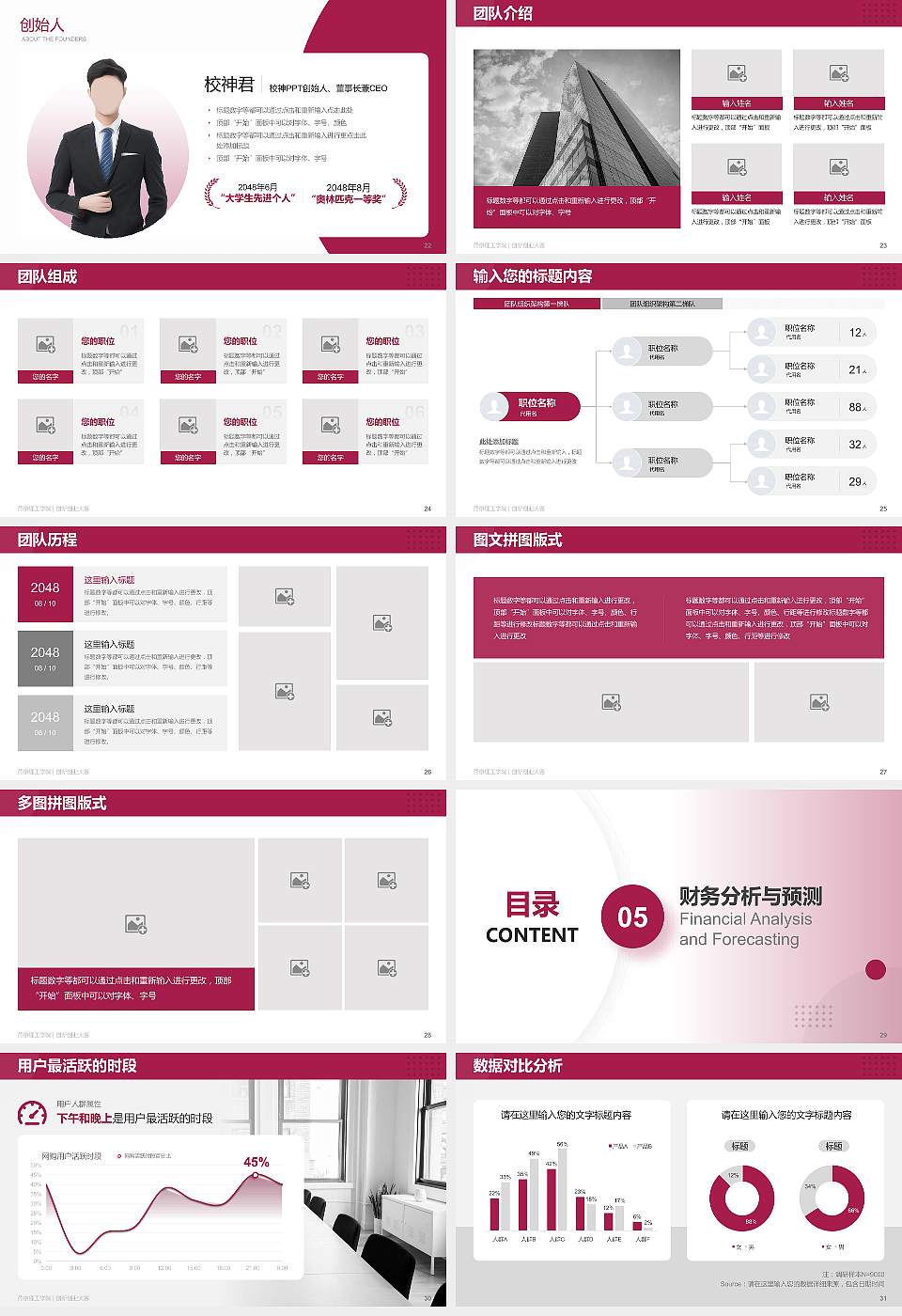 燕京理工学院全国大学生创新创业大赛计划书PPT模板16:9格式幻灯片预览图4